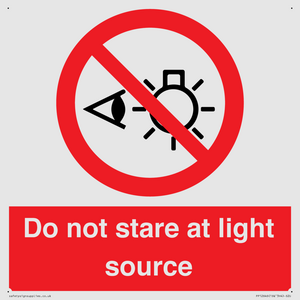 Do not stare at light source